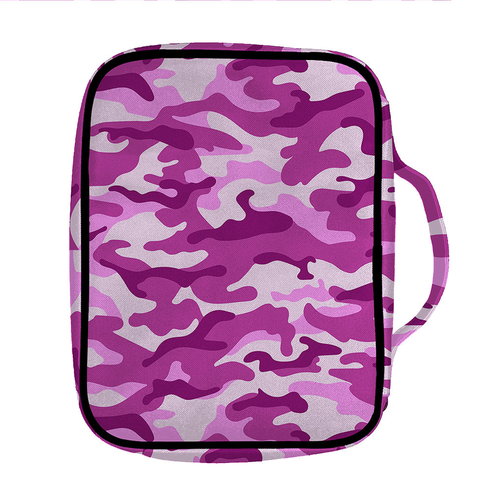 Pink Camouflage Print Front Pocket Bible Bag