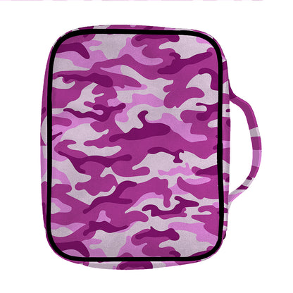Pink Camouflage Print Front Pocket Bible Bag