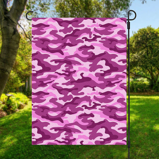 Pink Camouflage Print Garden Flag