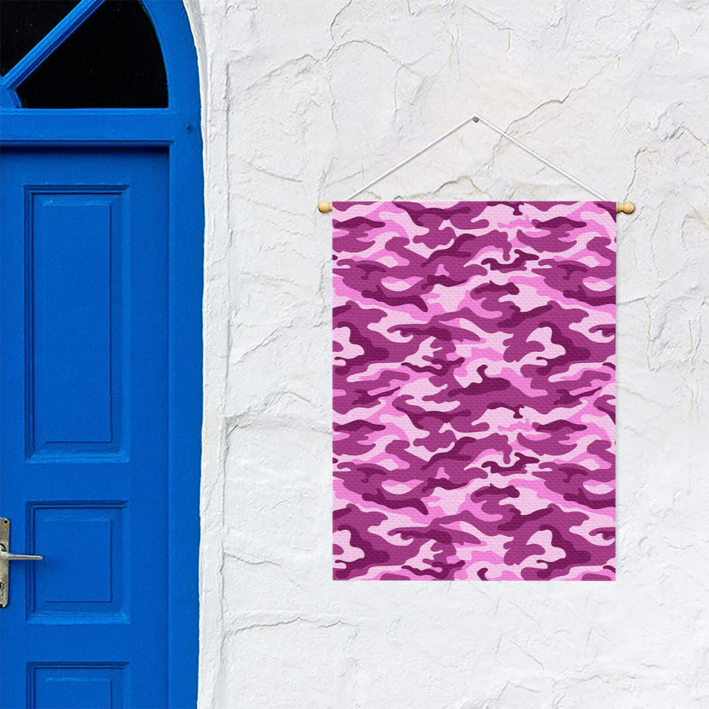 Pink Camouflage Print Garden Flag