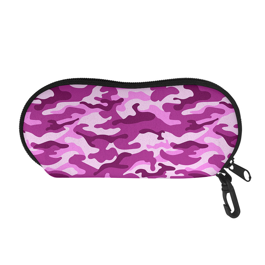 Pink Camouflage Print Glasses Case