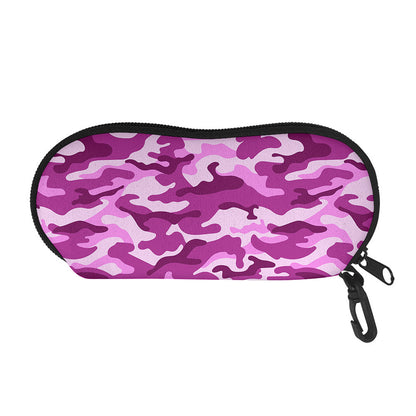 Pink Camouflage Print Glasses Case