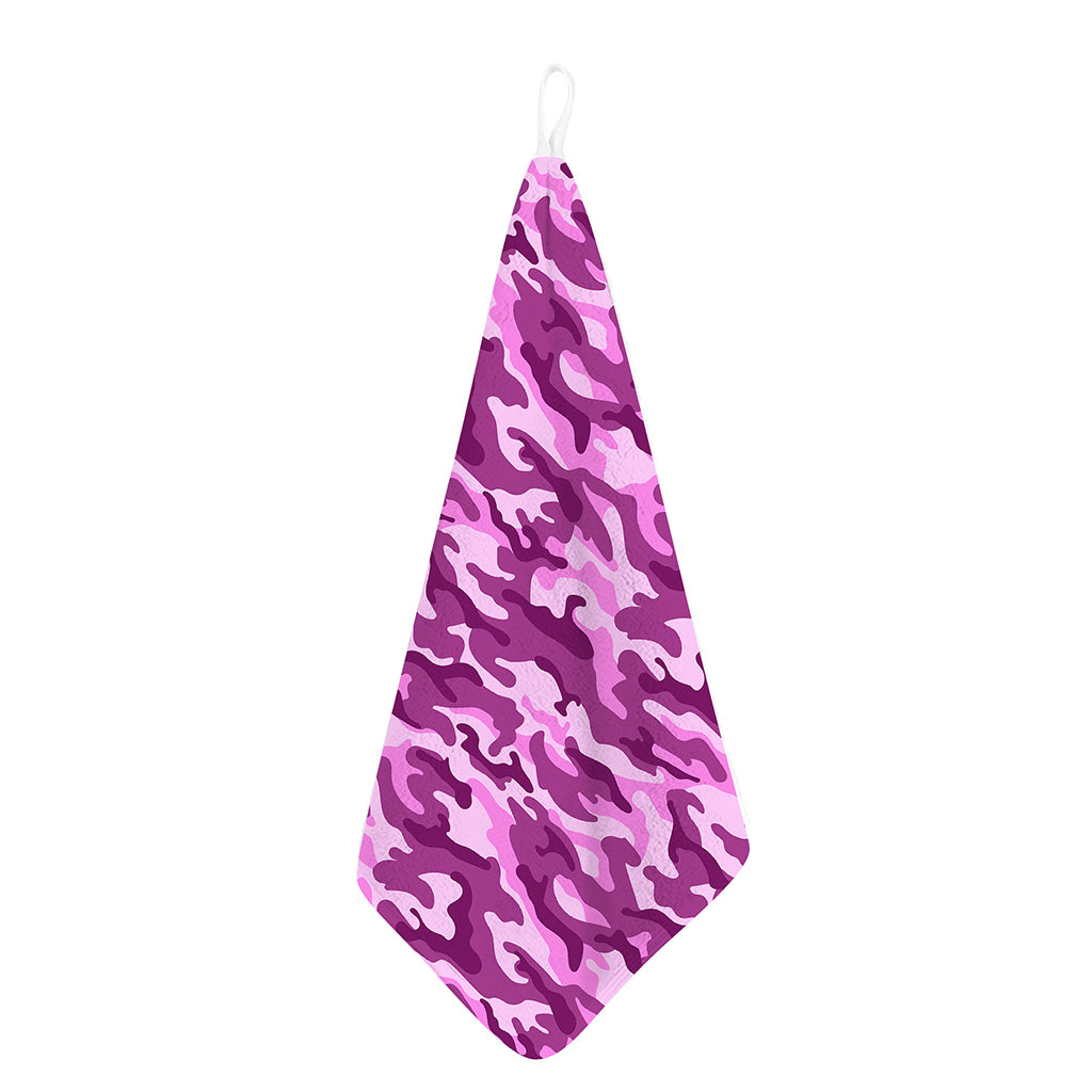 Pink Camouflage Print Hand Towel