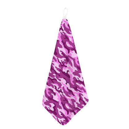 Pink Camouflage Print Hand Towel