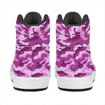 Pink Camouflage Print High Top Leather Sneakers