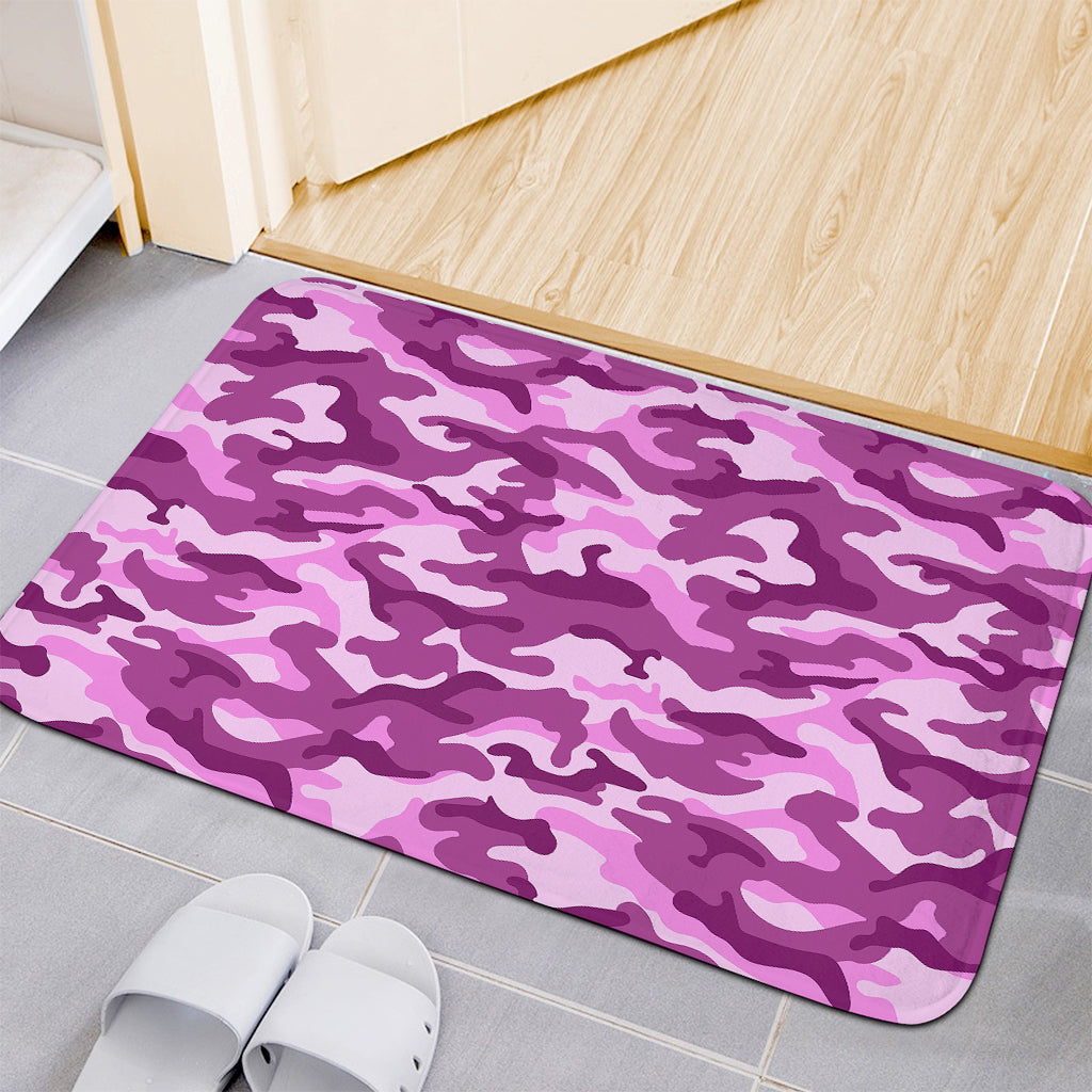 Pink Camouflage Print Indoor Door Mat