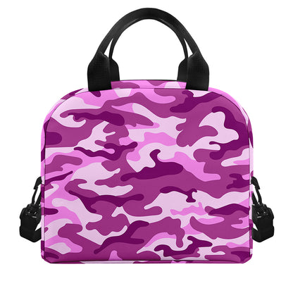 Pink Camouflage Print Insulated Lunch Bag