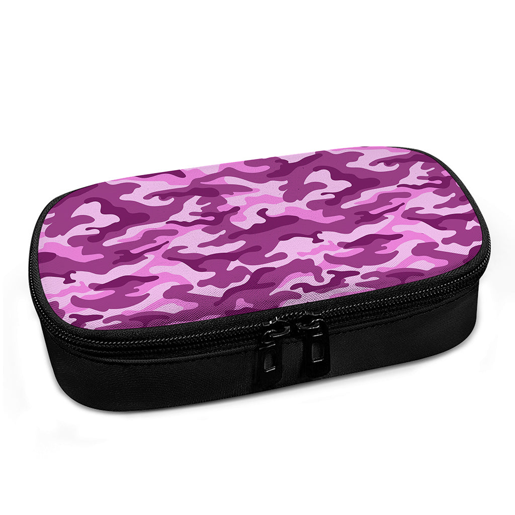 Pink Camouflage Print Insulin Cooler Travel Case