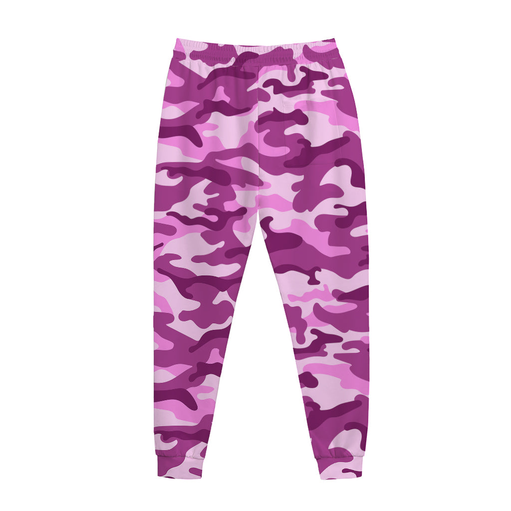Pink Camouflage Print Jogger Pants