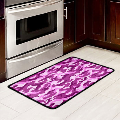 Pink Camouflage Print Kitchen Mat
