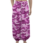 Pink Camouflage Print Lantern Pants