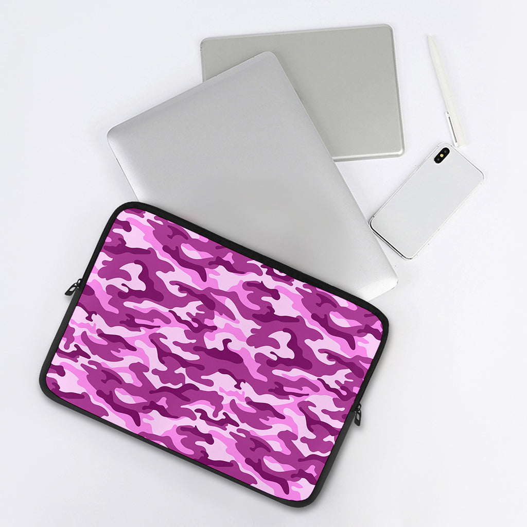 Pink Camouflage Print Laptop Sleeve