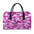 Pink Camouflage Print Leather Duffel Bag