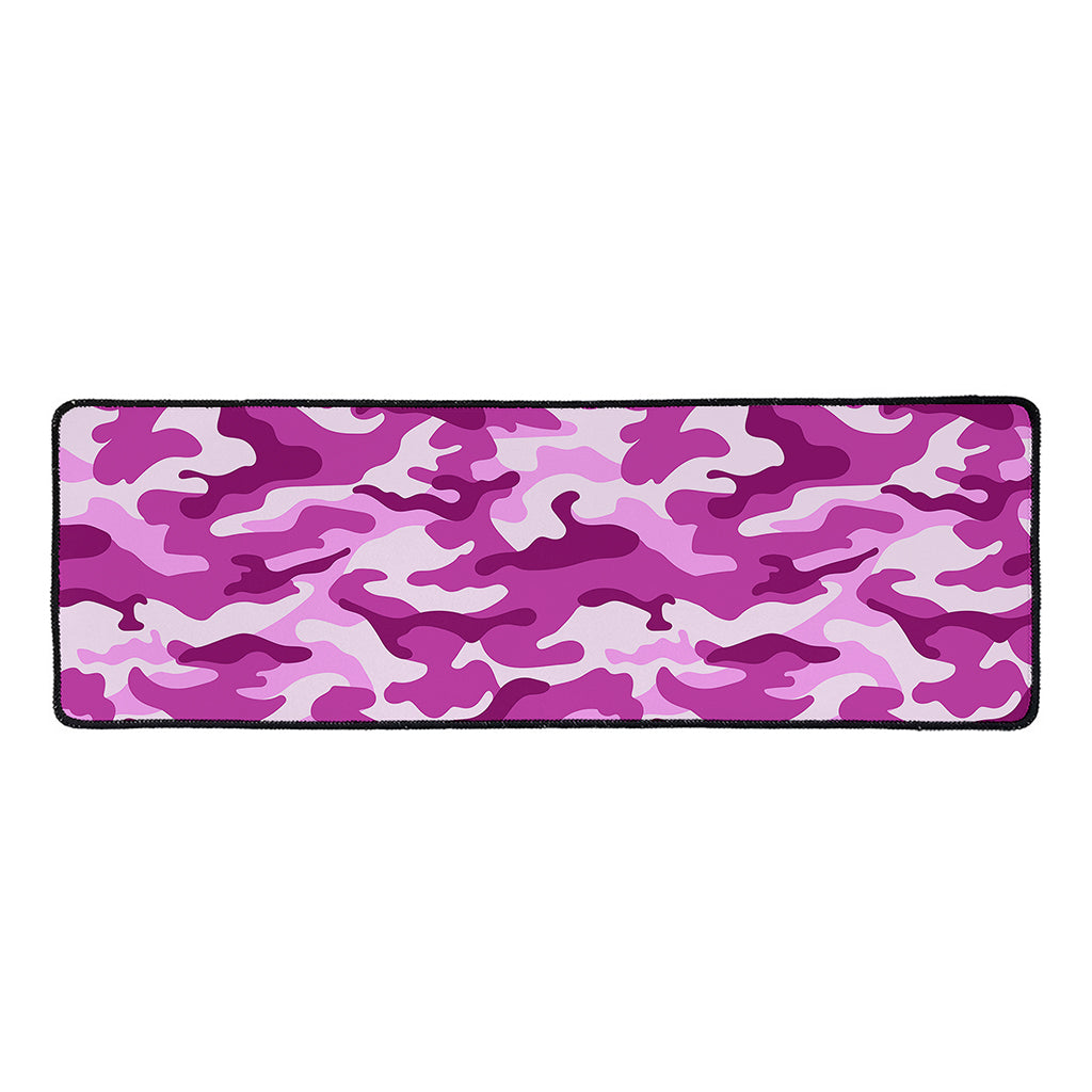 Pink Camouflage Print Long Kitchen Mat