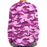 Pink Camouflage Print Long Sleeve Baseball Jersey