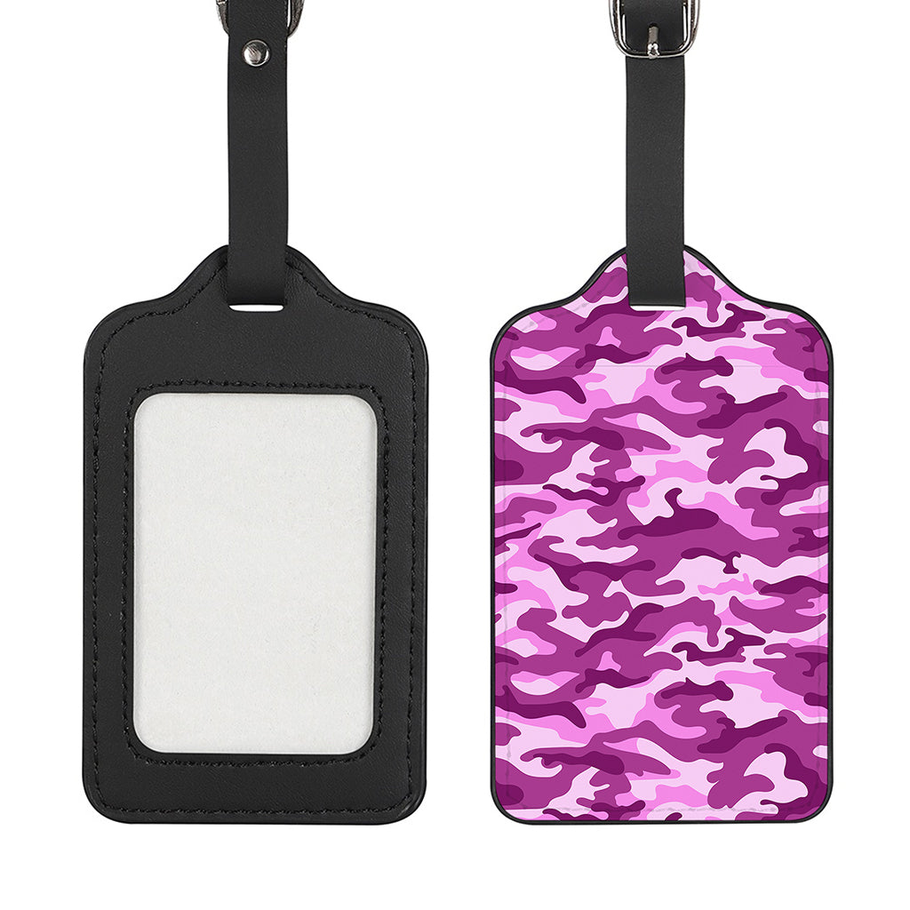 Pink Camouflage Print Luggage Tag