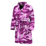 Pink Camouflage Print Men's Bathrobe