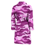 Pink Camouflage Print Men's Bathrobe