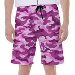 Pink Camouflage Print Men's Beach Shorts