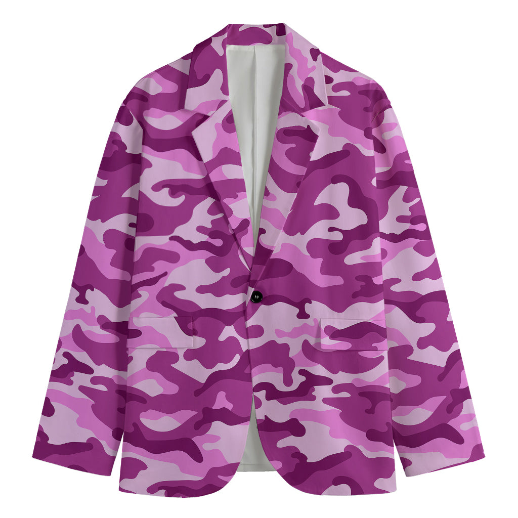 Pink Camouflage Print Men's Blazer