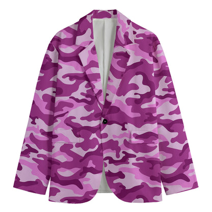 Pink Camouflage Print Men's Blazer