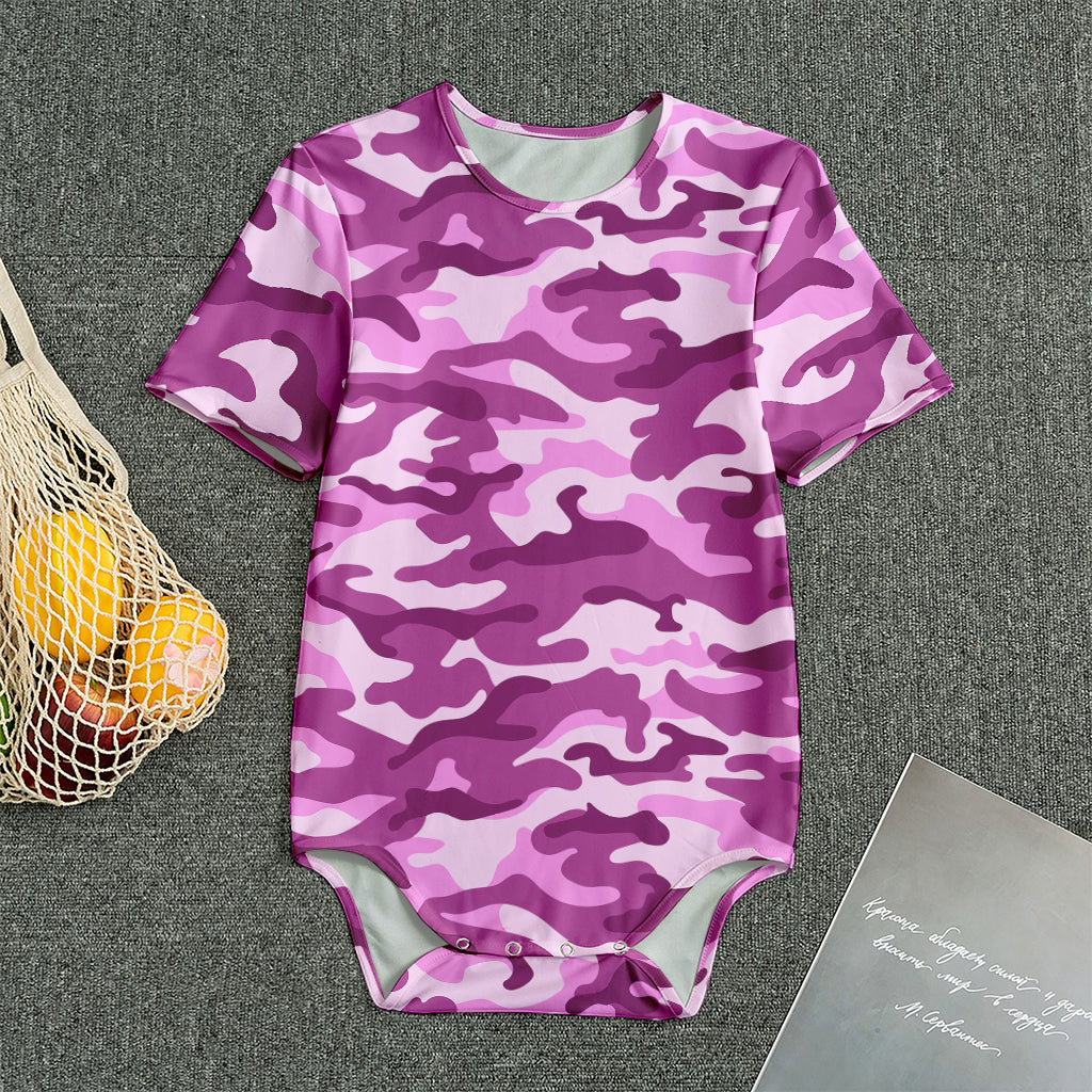 Pink Camouflage Print Men's Bodysuit