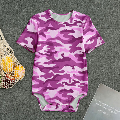 Pink Camouflage Print Men's Bodysuit