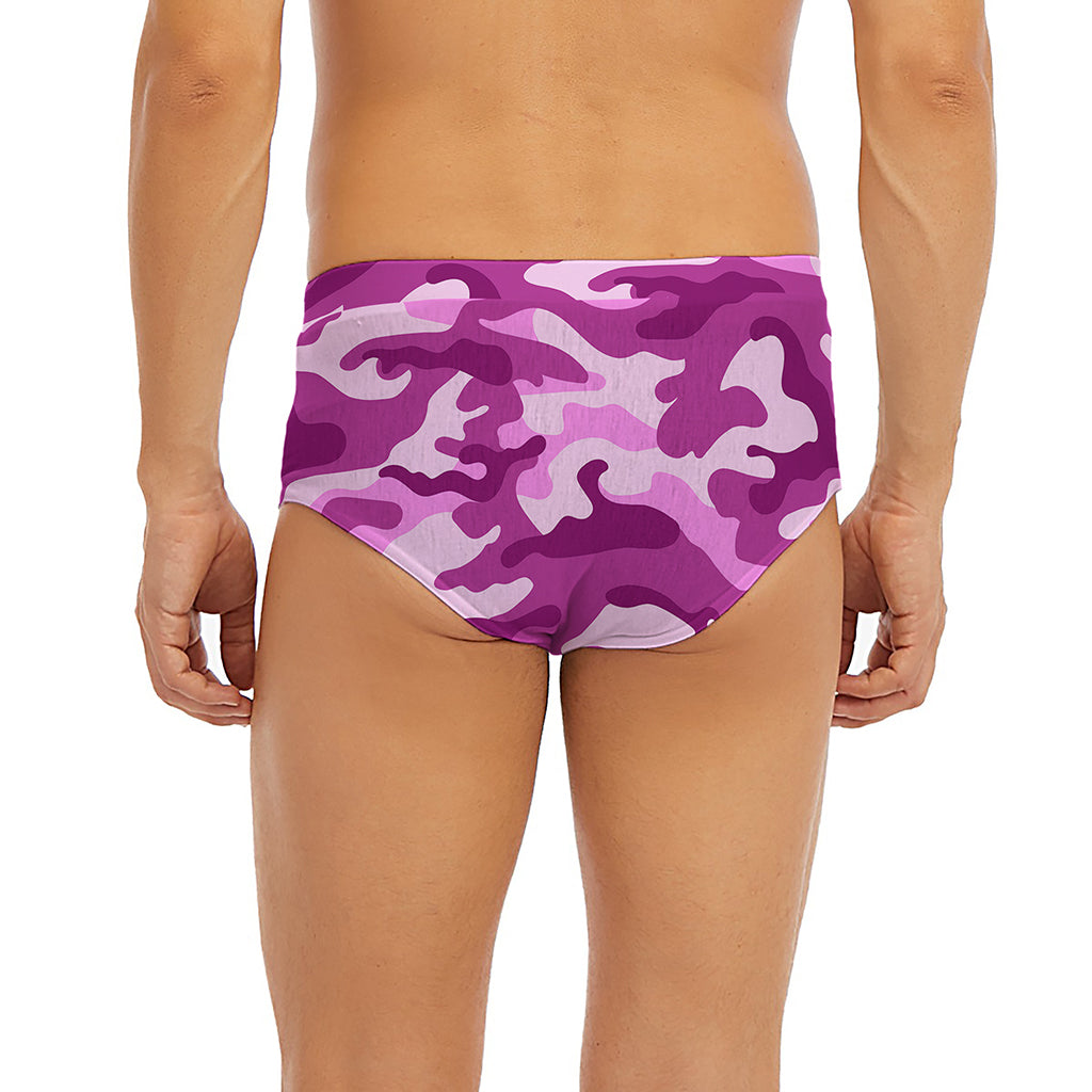 Pink Camouflage Print Men's Briefs
