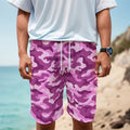 Pink Camouflage Print Men's Cargo Shorts