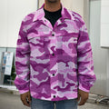 Pink Camouflage Print Men's Shirt Jacket