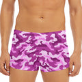 Pink Camouflage Print Men's Short Boxer Briefs