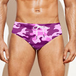 Pink Camouflage Print Men's Swim Briefs