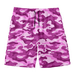 Pink Camouflage Print Men's Swim Trunks