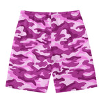 Pink Camouflage Print Men's Swim Trunks