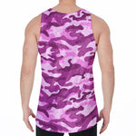 Pink Camouflage Print Men's Velvet Tank Top