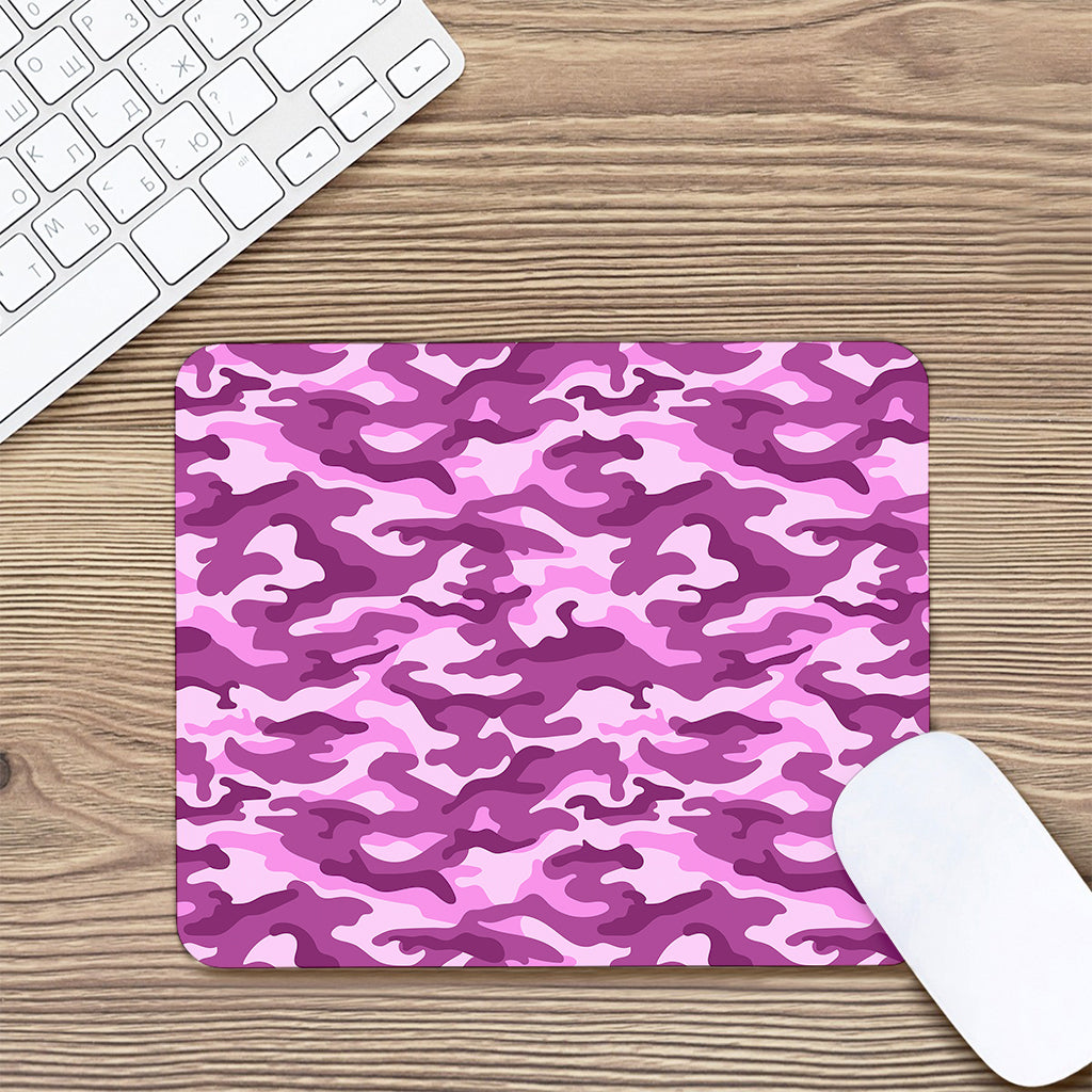 Pink Camouflage Print Mouse Pad