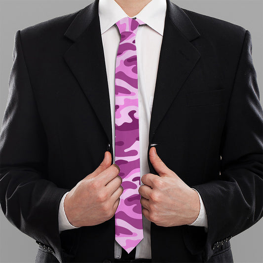 Pink Camouflage Print Necktie