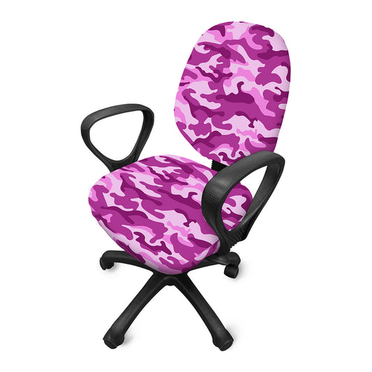 Pink Camouflage Print Office Chair Cover