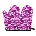 Pink Camouflage Print Oven Mitts