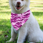 Pink Camouflage Print Over The Collar Dog Bandana