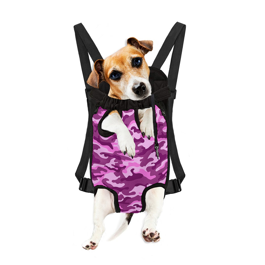 Pink Camouflage Print Pet Carrier Backpack