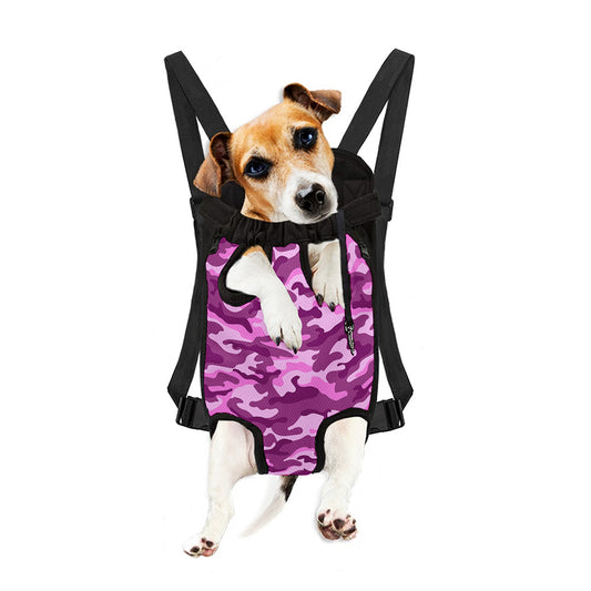 Pink Camouflage Print Pet Carrier Backpack