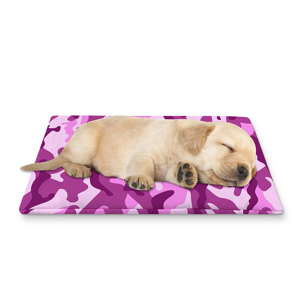 Pink Camouflage Print Pet Cooling Mat Cover