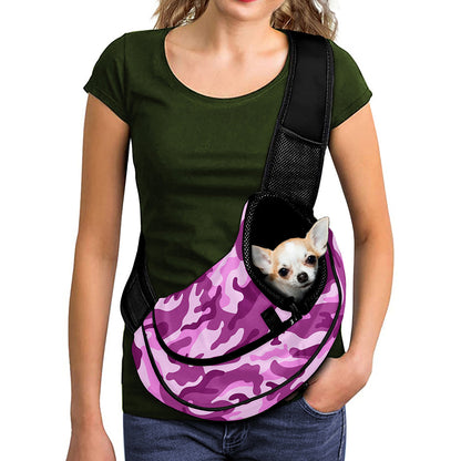 Pink Camouflage Print Pet Sling Carrier