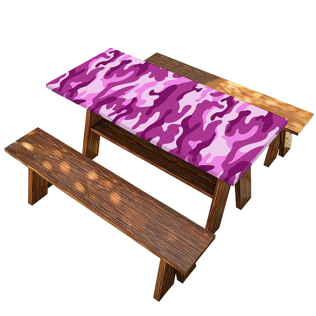 Pink Camouflage Print Picnic Table Cover
