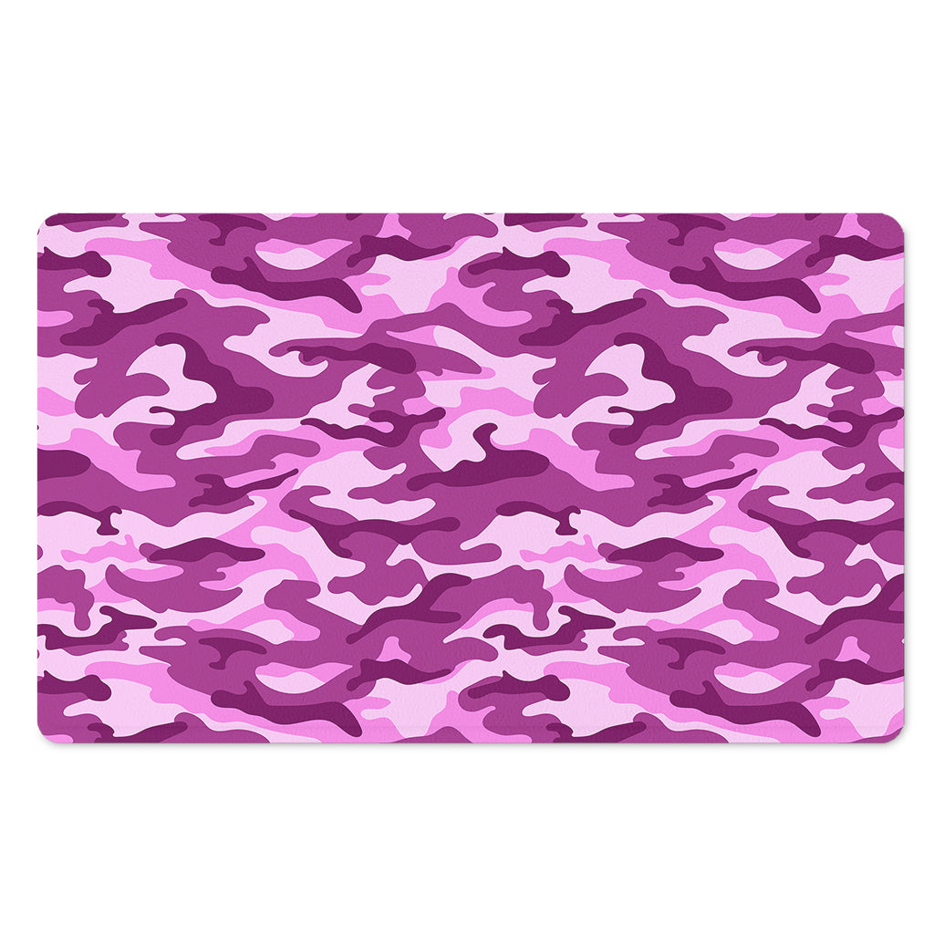 Pink Camouflage Print Polyester Doormat