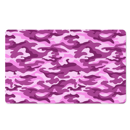 Pink Camouflage Print Polyester Doormat