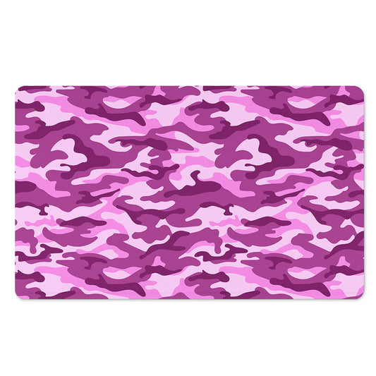 Pink Camouflage Print Polyester Doormat