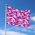Pink Camouflage Print Polyester Flag
