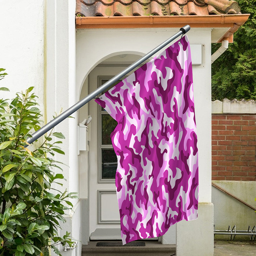 Pink Camouflage Print Polyester Flag